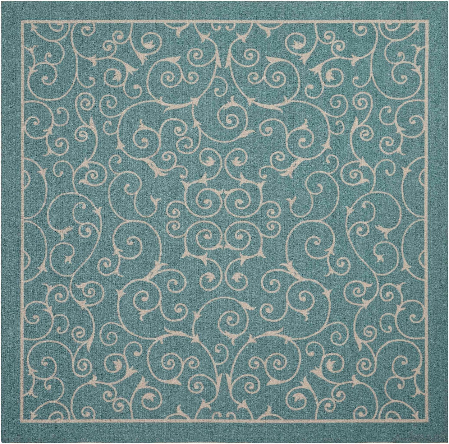 Nourison Home Home & Garden RS019 Light Blue Transitional Power-loomed Rug