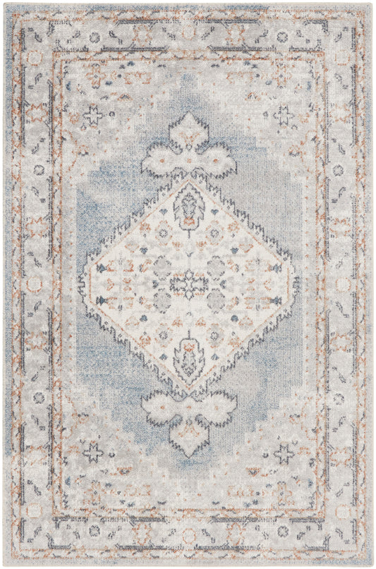 Nourison Home Astra Machine Washable ASW11 Light Blue Traditional Machinemade Rug