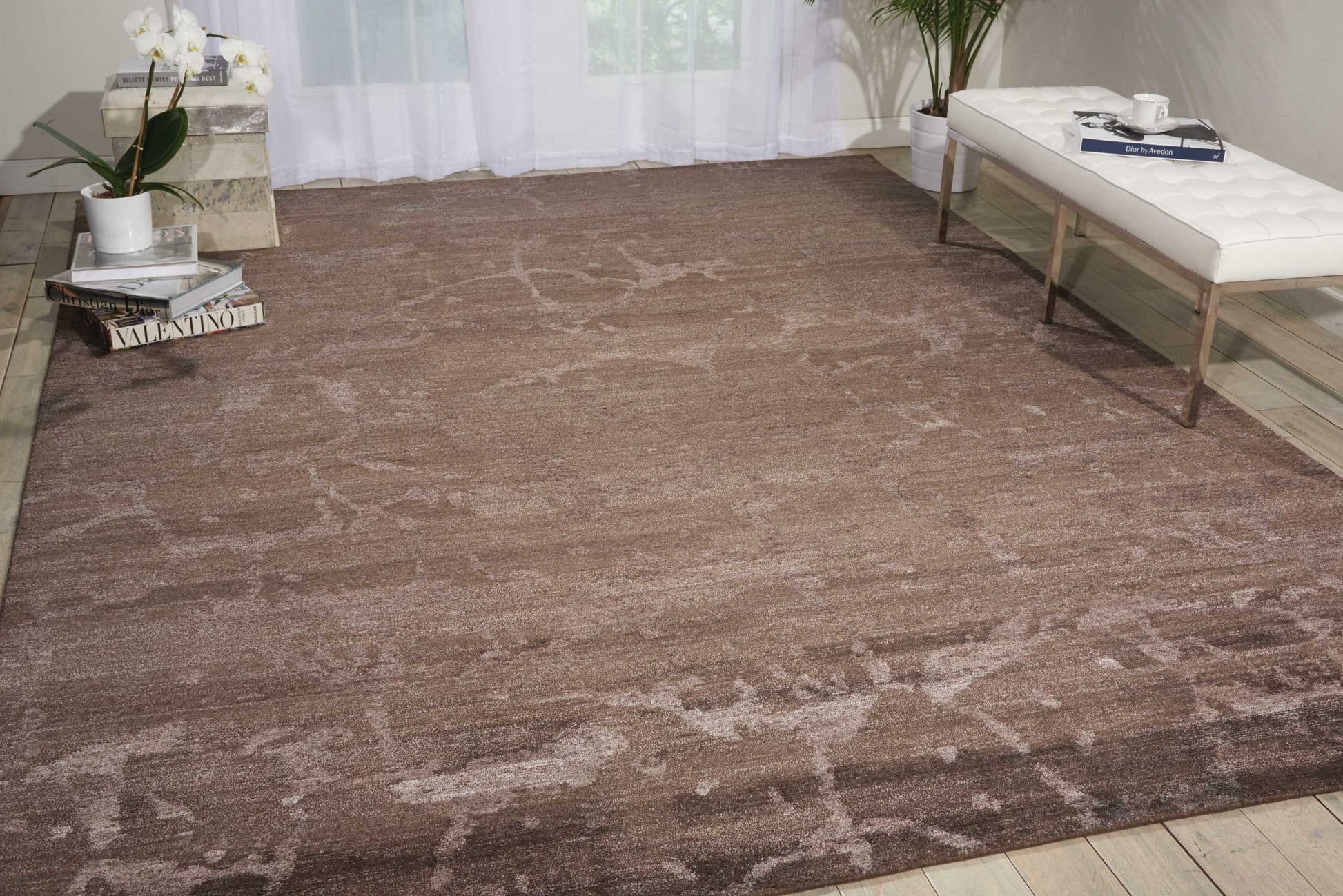Nourison Home Silk Shadows  Brown  Contemporary
