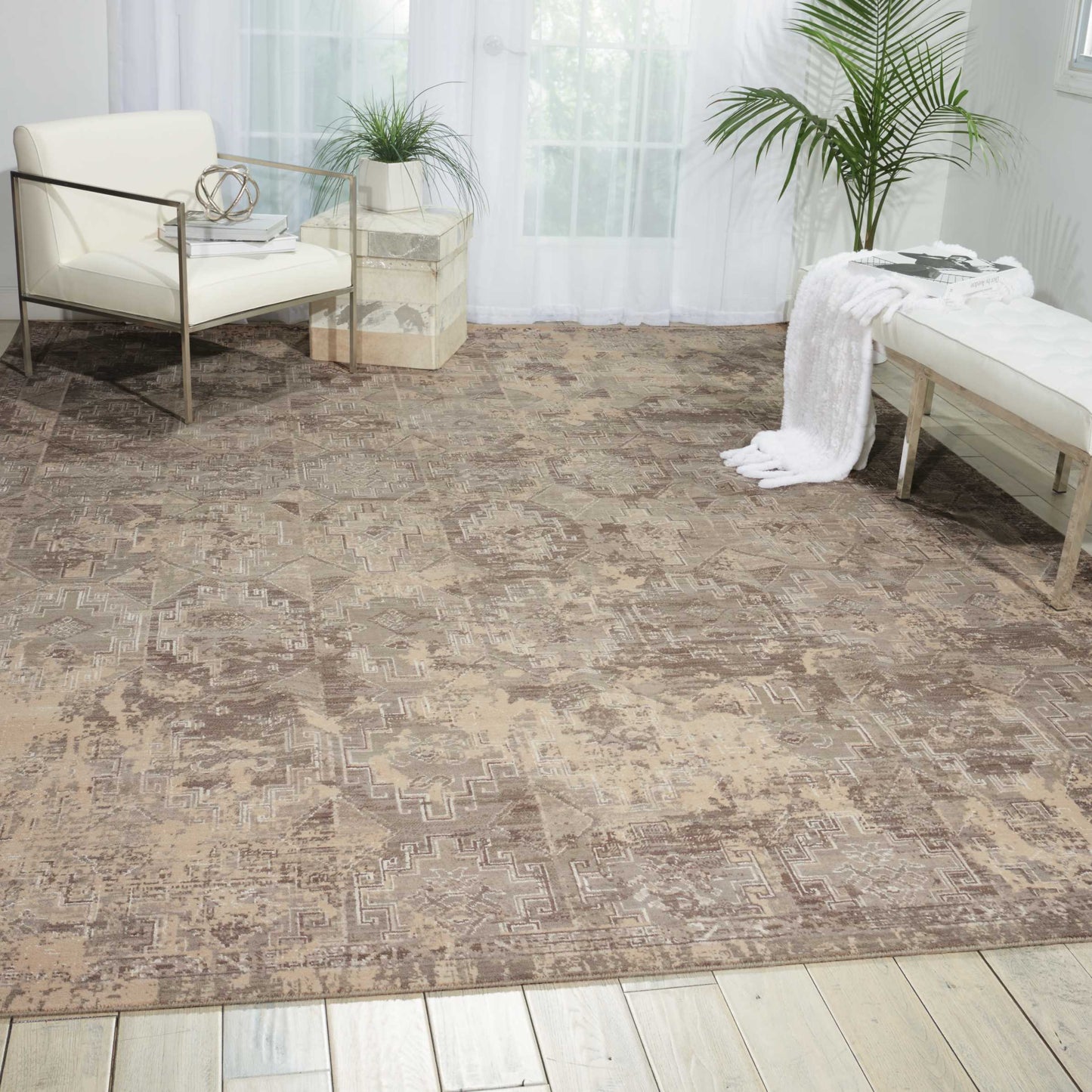 Nourison Home Silk Elements  Mushroom  Traditional
