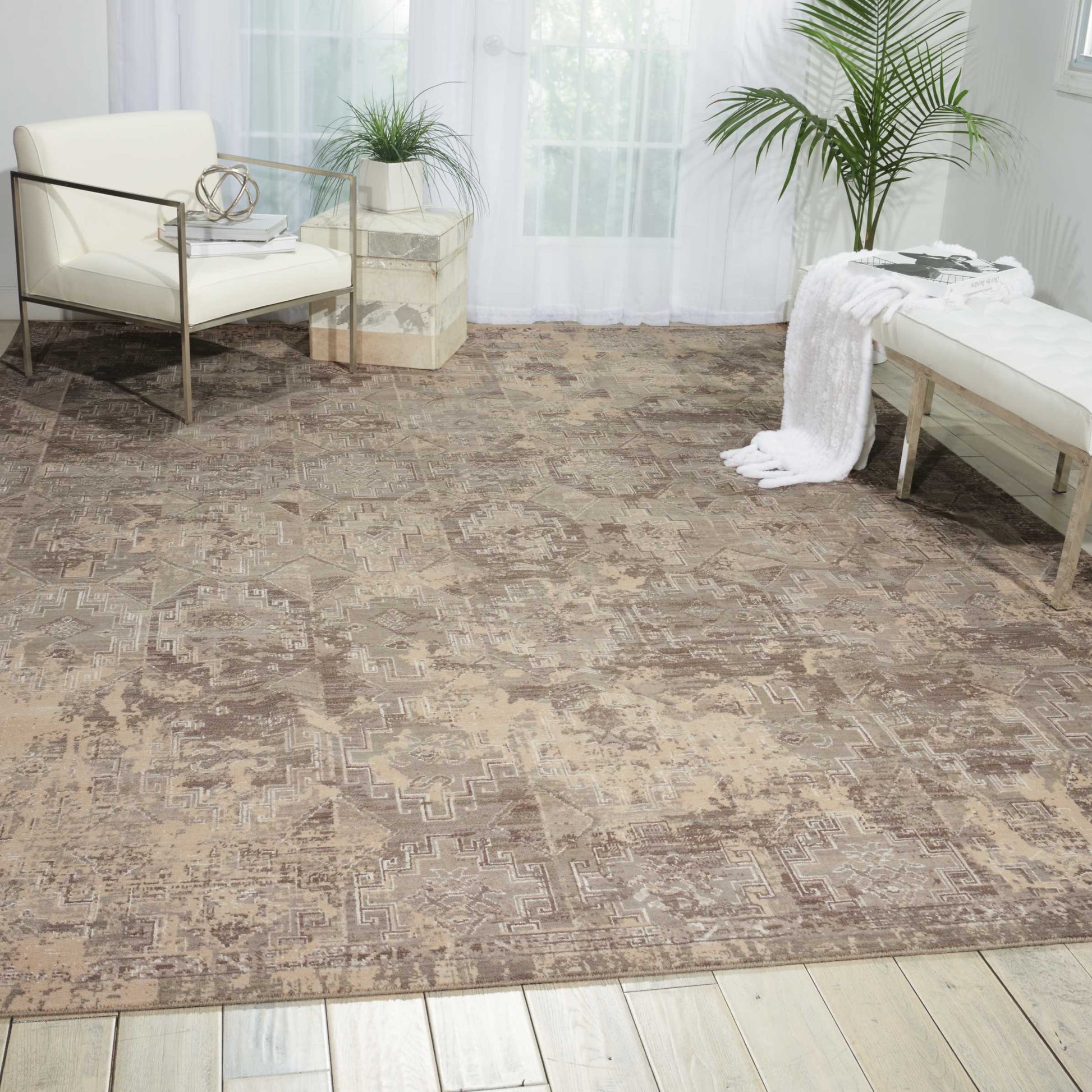Nourison Home Silk Elements  Mushroom  Traditional