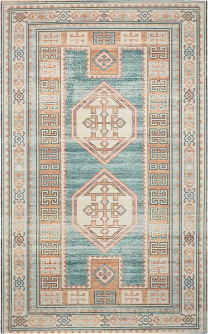 Nourison Home Madera MAD04 Teal Green Transitional Power-loomed Rug