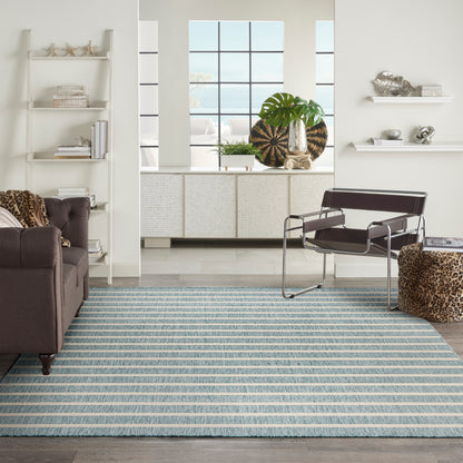Nourison Home Positano  Aqua Ivory  Contemporary