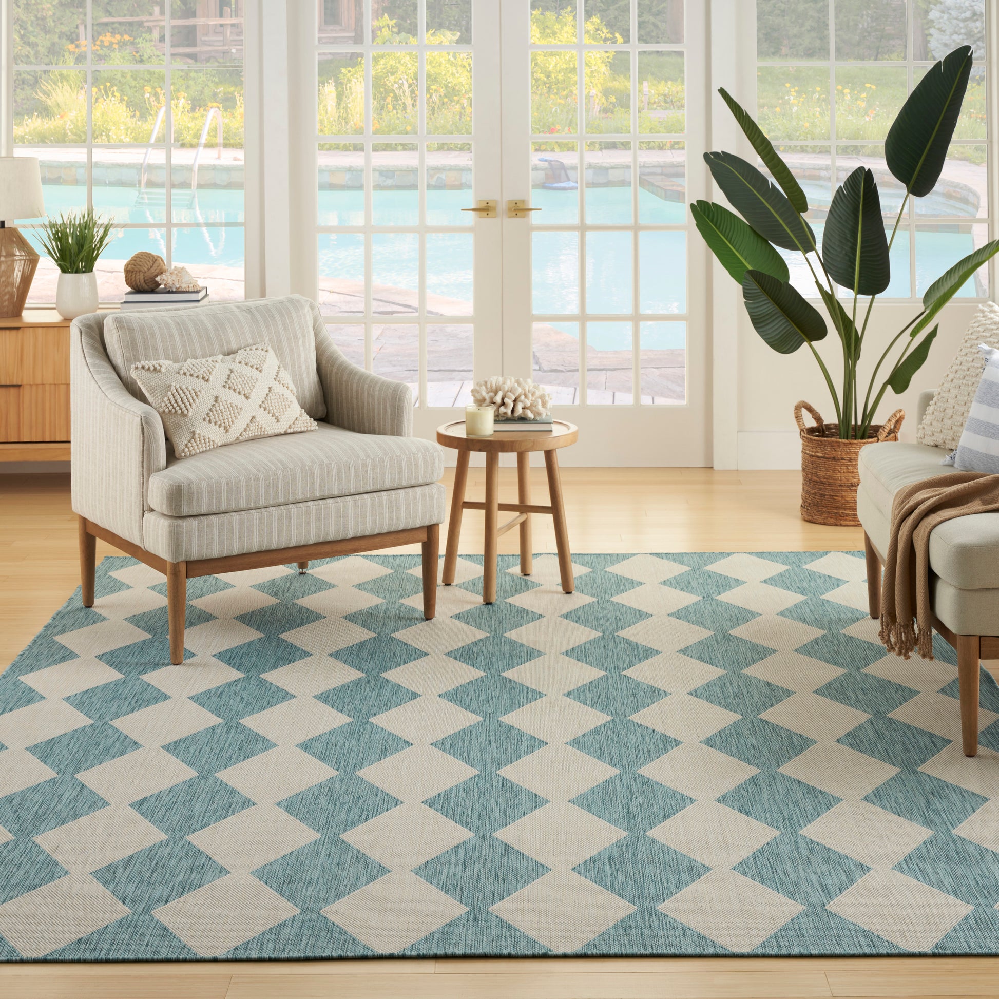 Nourison Home Positano  Aqua  Contemporary