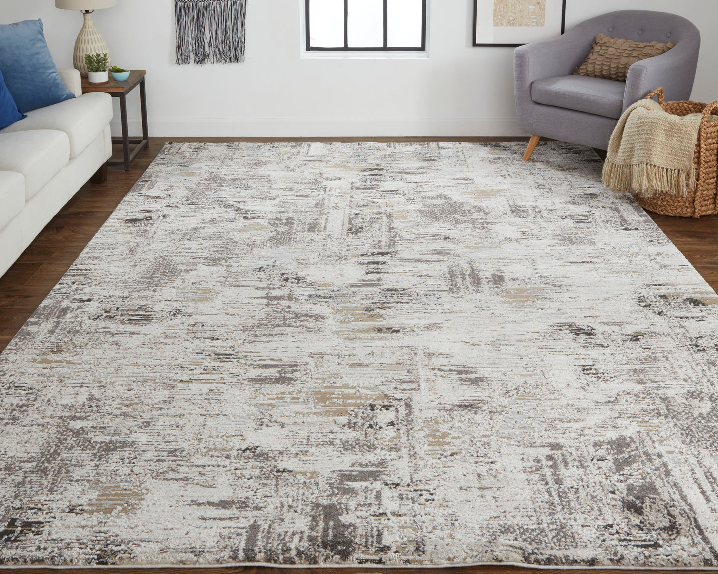 Feizy Rugs Vancouver 39FHF Ivory Modern/Industrial  Rug