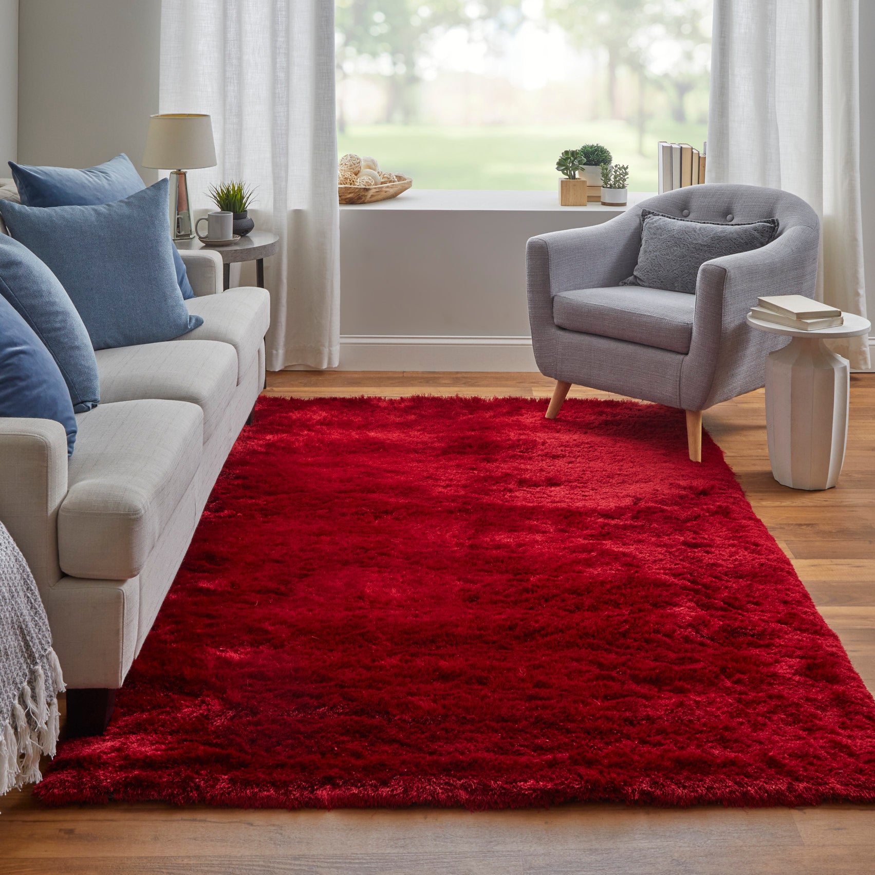 Feizy Indochine 4550F Cranberry Transitional Hand Tufted Rug