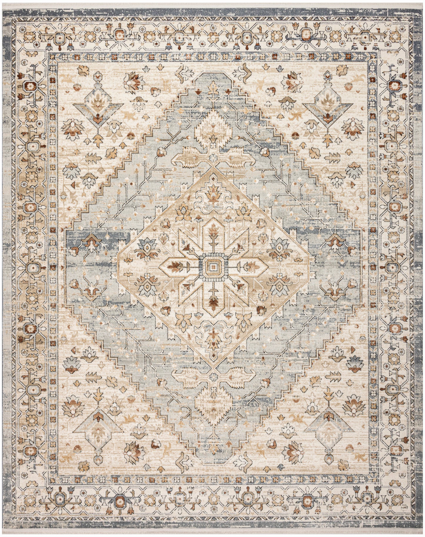Nourison Home Pardis  Blue Taupe  Traditional