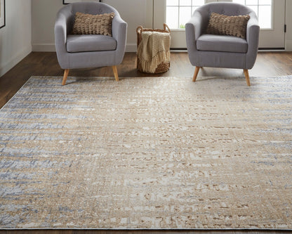 Feizy Laina 39G9F Blue Beige Transitional/Industrial Machine Woven Rug - Rugs - Feizy - Atlanta Designer Rugs