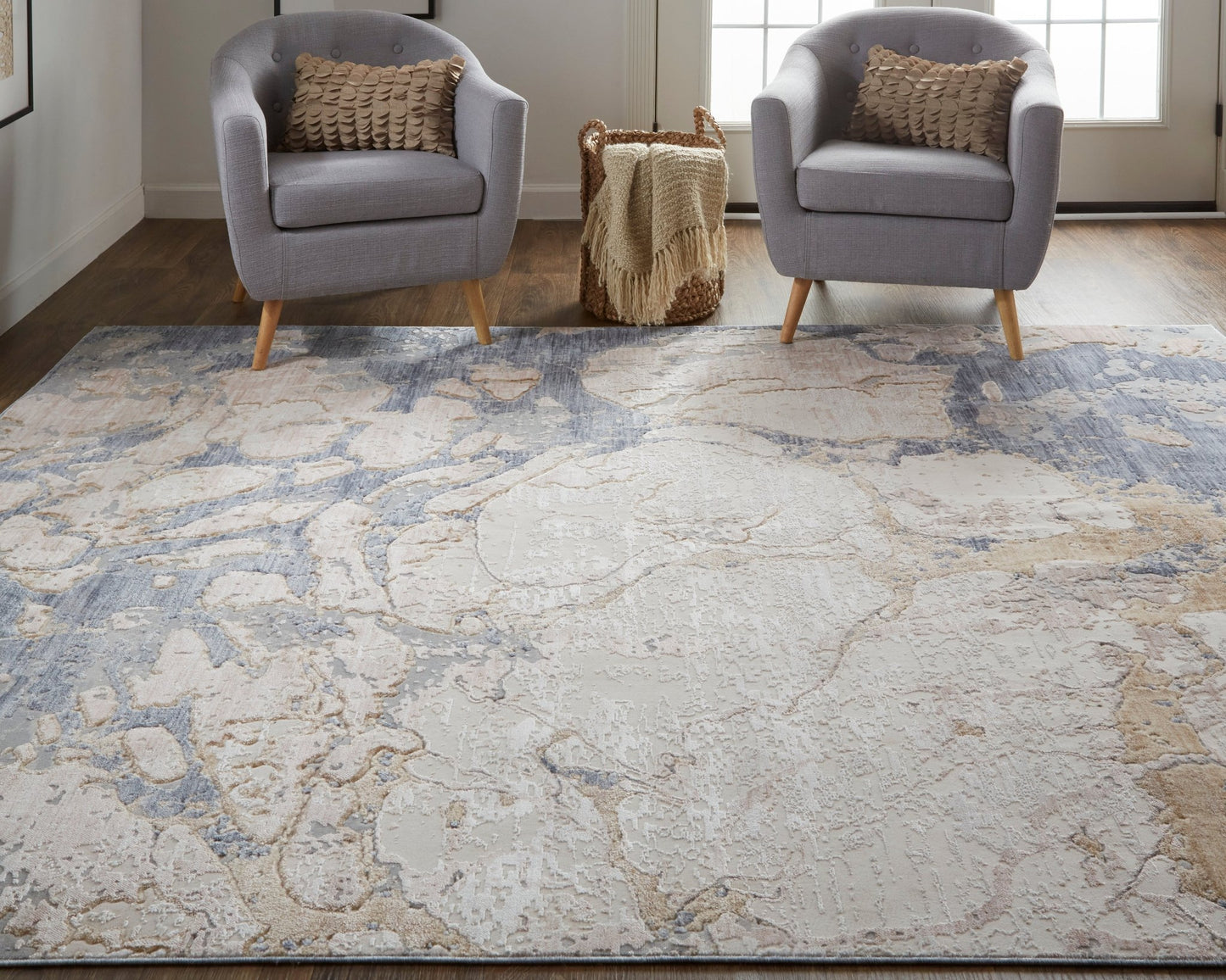 Feizy Laina 39G8F Blue Multi Abstract Machine Woven Rug - Rugs - Feizy - Atlanta Designer Rugs