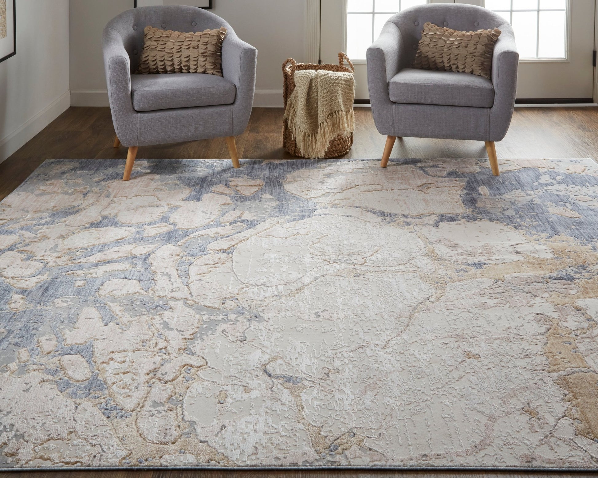 Feizy Laina 39G8F Blue Multi Abstract Machine Woven Rug - Rugs - Feizy - Atlanta Designer Rugs