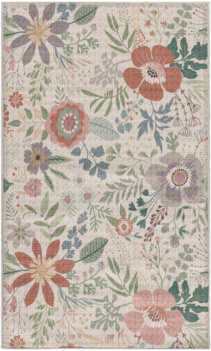 Nourison Home Nourison Washables NWB06 Cream Multicolor Traditional Power-loomed Rug