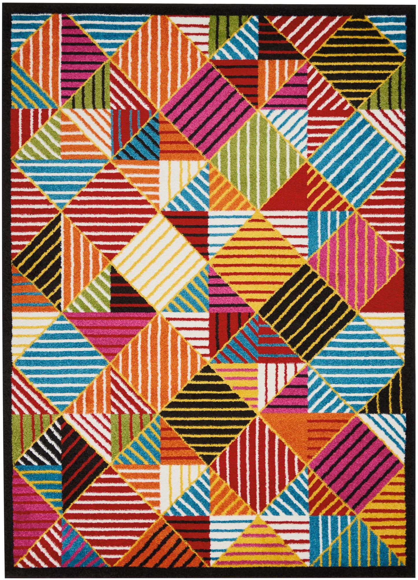 Nourison Home Oakdale  Black Multicolor  Contemporary