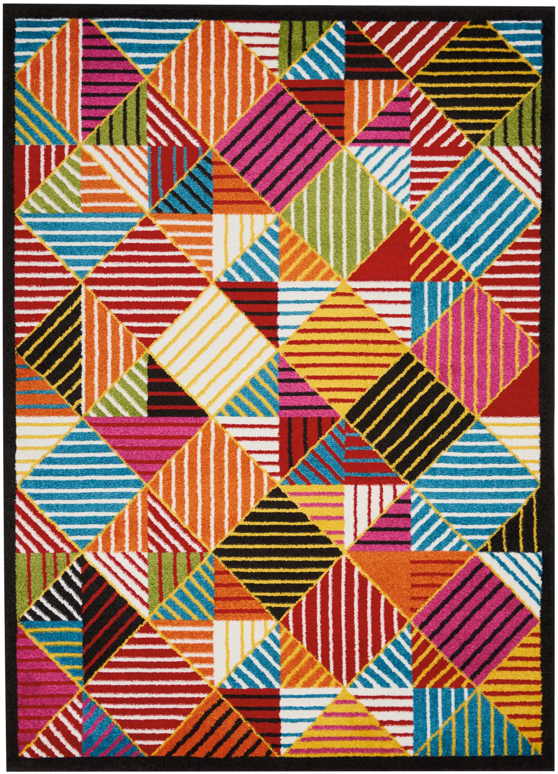 Nourison Home Oakdale  Black Multicolor  Contemporary