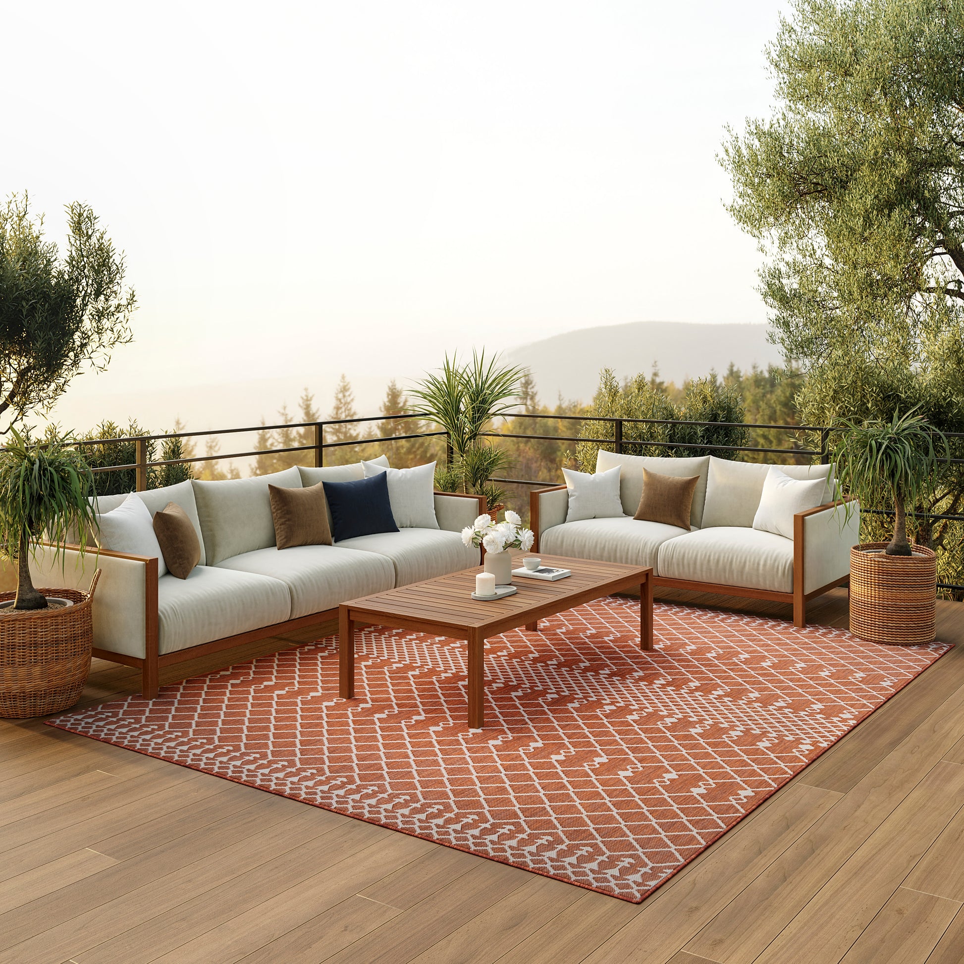 Nourison Home Positano  Terracotta  Contemporary