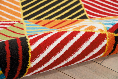 Nourison Home Oakdale  Black Multicolor  Contemporary