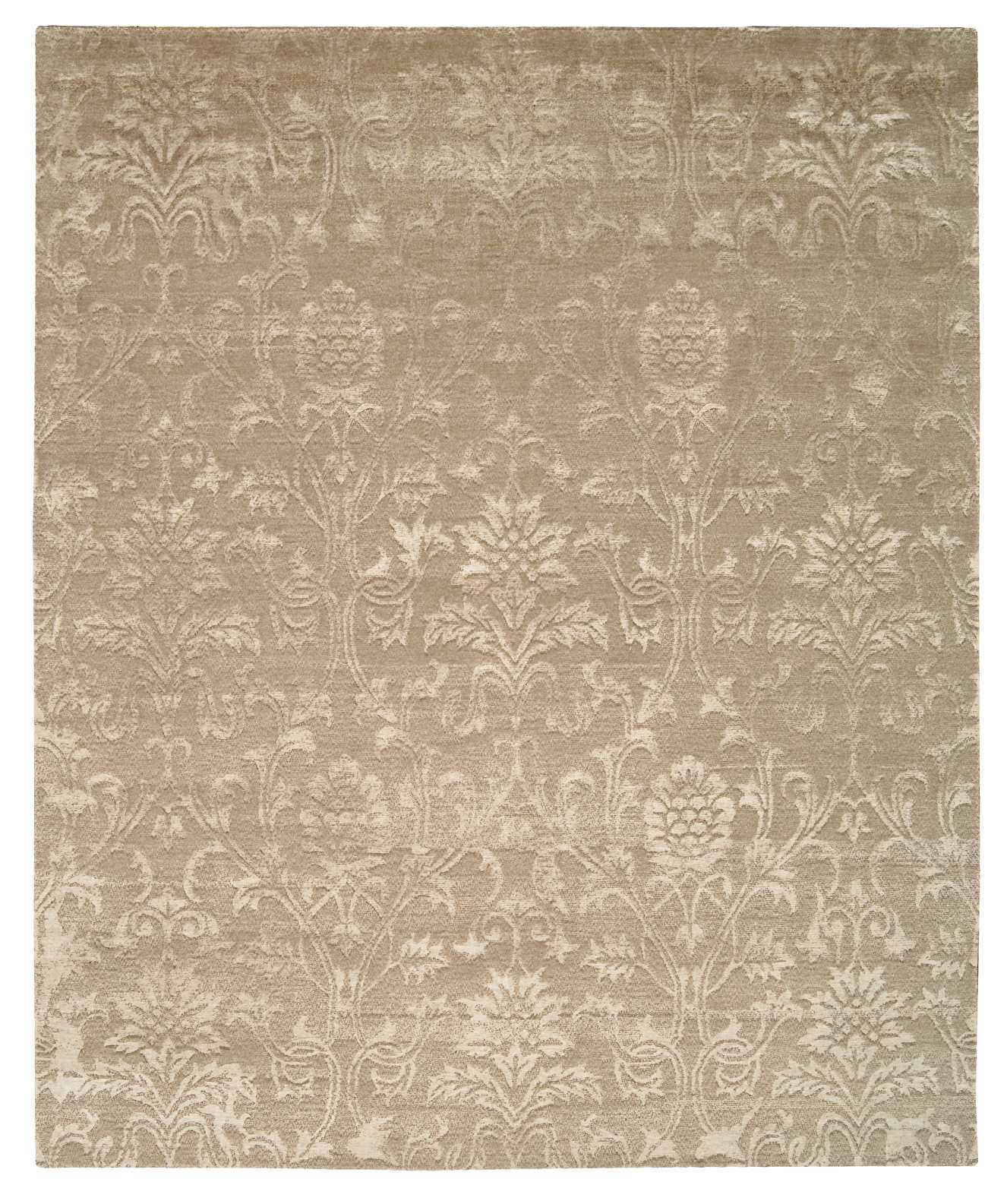 Nourison Home Silk Shadows SHA03 Light Gold Contemporary Knotted Rug