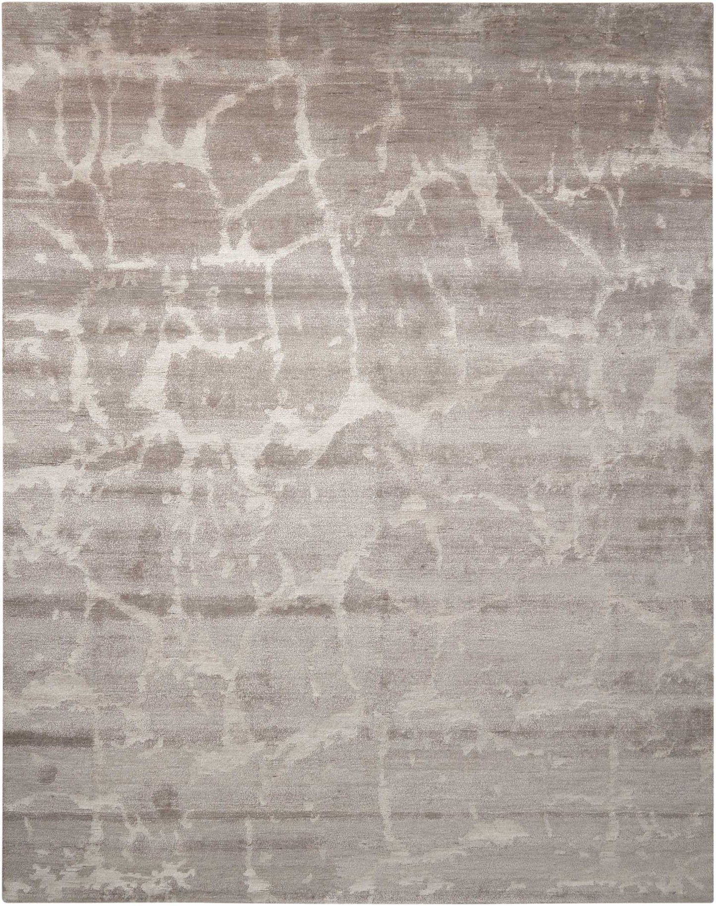 Nourison Home Silk Shadows SHA02 Silver Contemporary Hand Knotted Rug