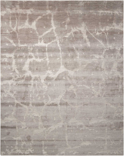 Nourison Home Silk Shadows SHA02 Silver Contemporary Hand Knotted Rug