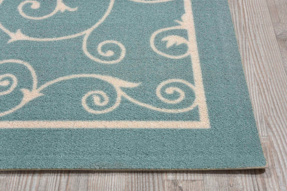 Nourison Home Home & Garden  Light Blue  Transitional