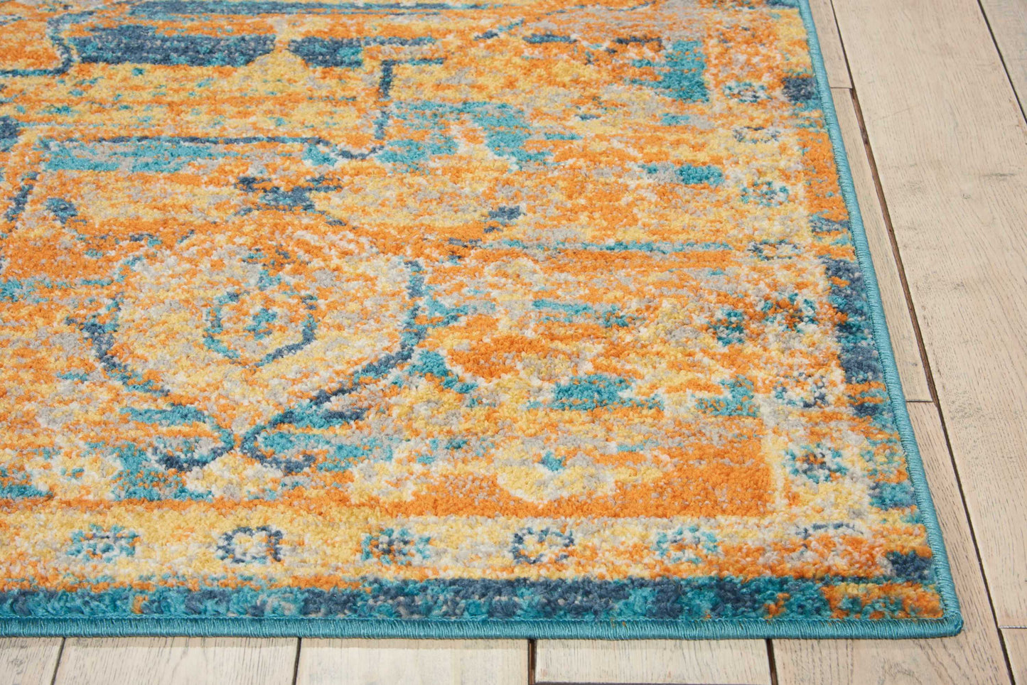 Nourison Home Passion  Teal Sun  Traditional