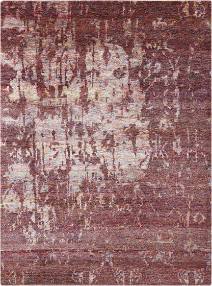 Nourison Home Silk Shadows SHA10 Wine Transitional Hand Knotted Rug