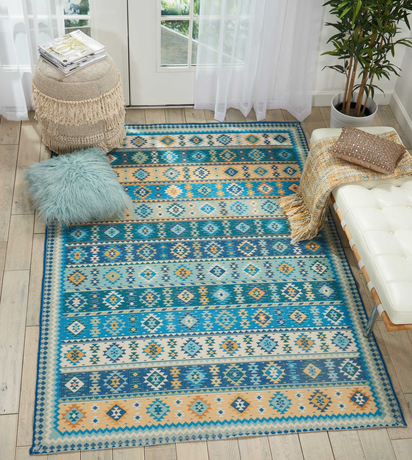 Nourison Home Madera  Light Blue  Transitional