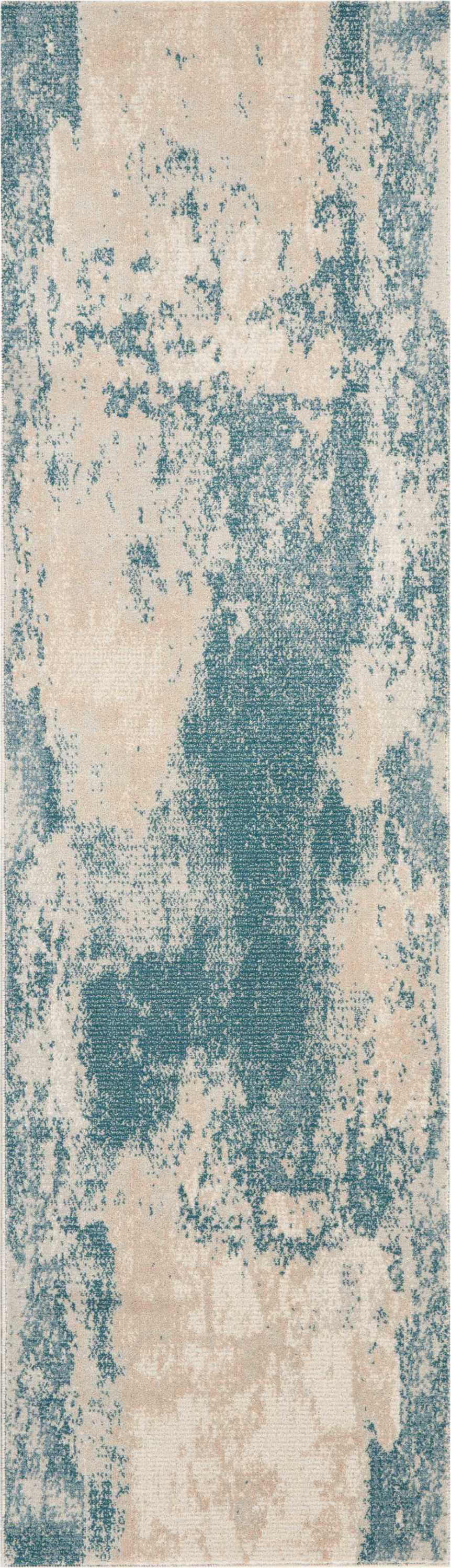 Nourison Home Maxell MAE13 Ivory Teal Contemporary Power-loomed Rugs