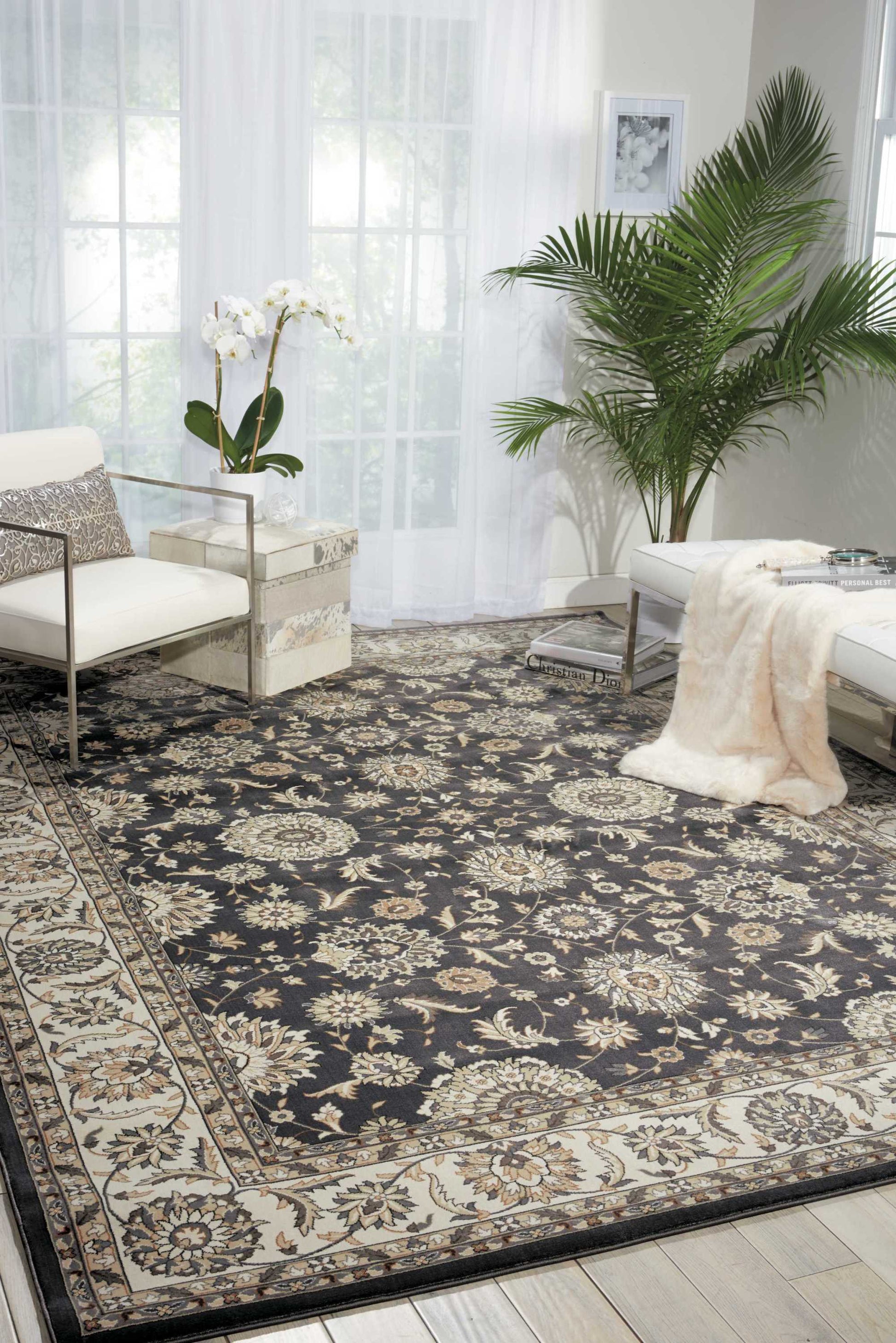 Nourison Home Persian Crown  Charcoal Ivory  Traditional