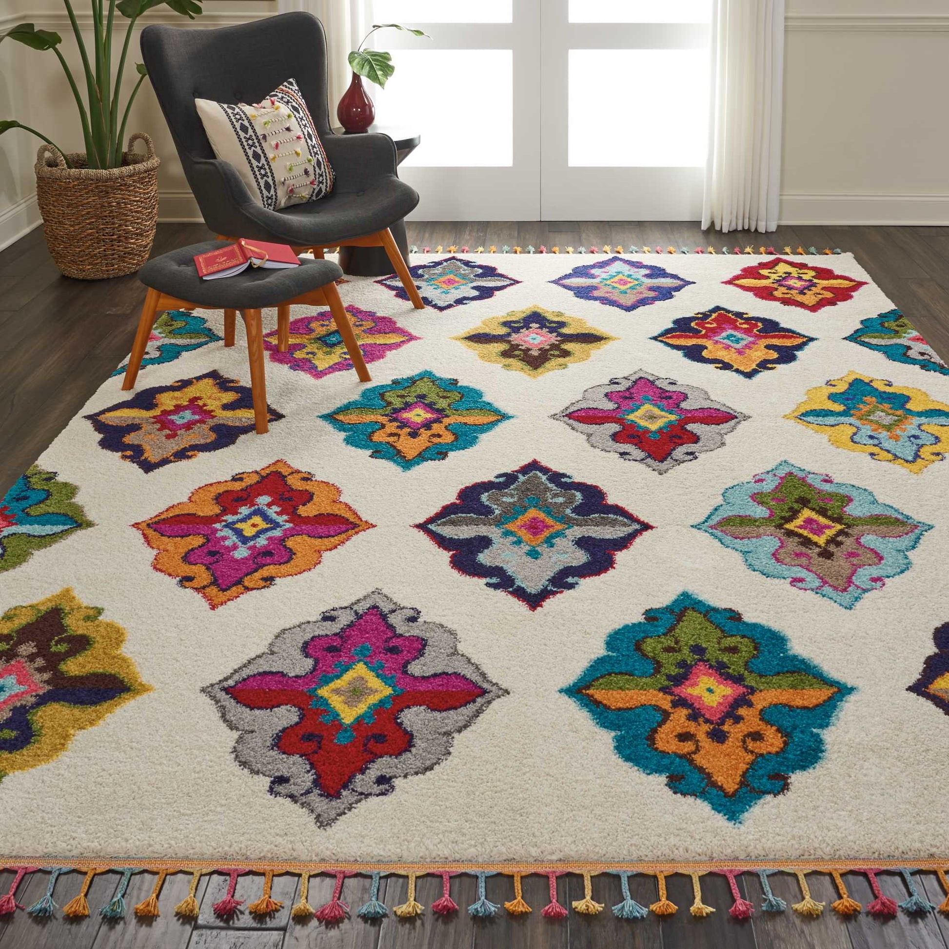 Nourison Home Nomad  Ivory Multicolor  Transitional