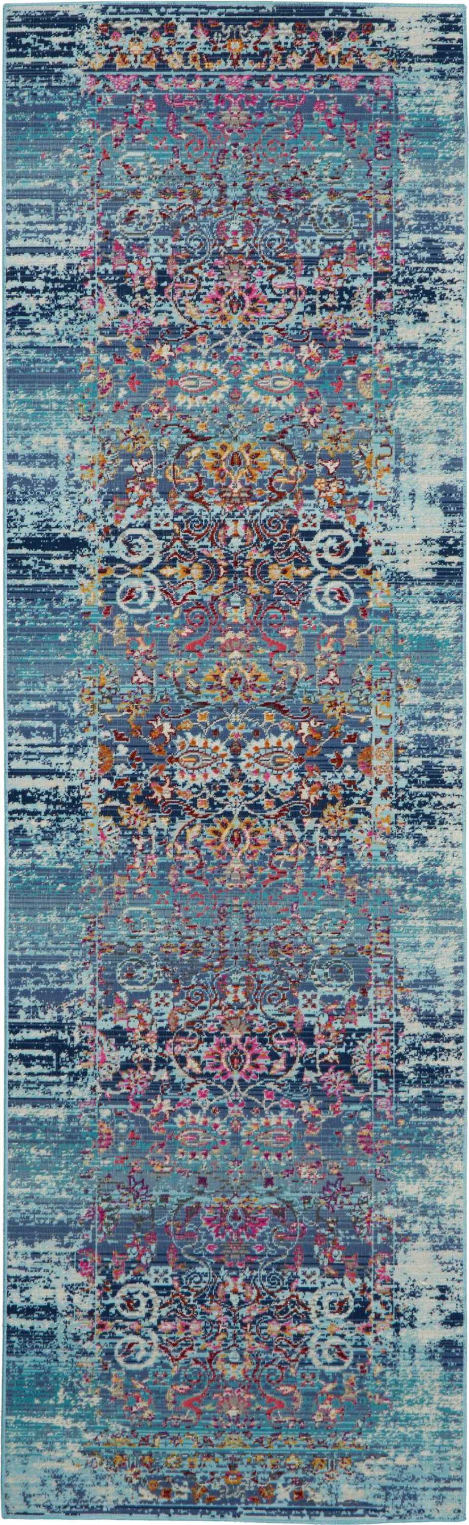 Nourison Home Vintage Kashan VKA02 Blue Traditional Power-loomed Rug