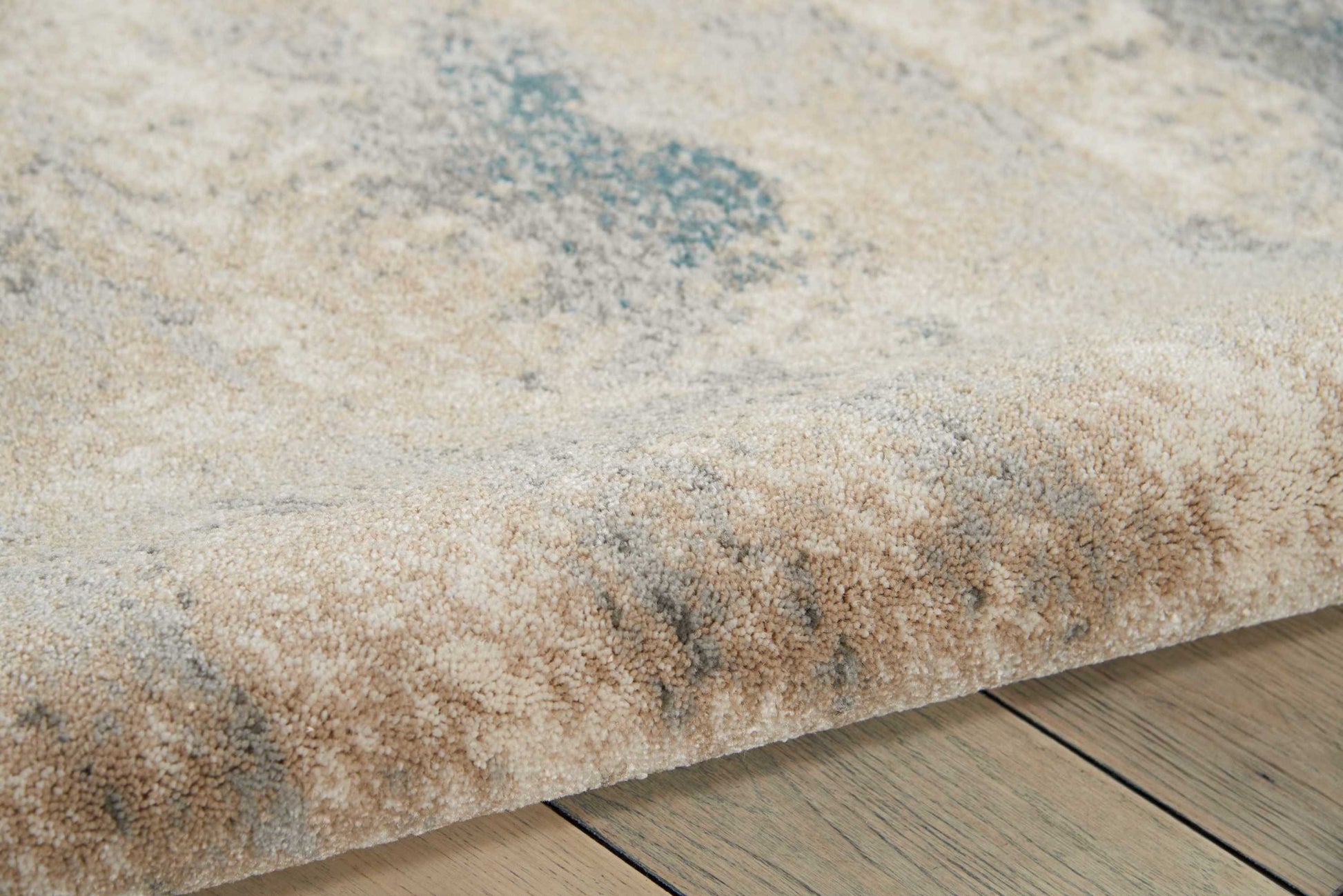 Nourison Home Maxell  Ivory Teal  Contemporary