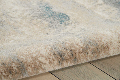 Nourison Home Maxell  Ivory Teal  Contemporary