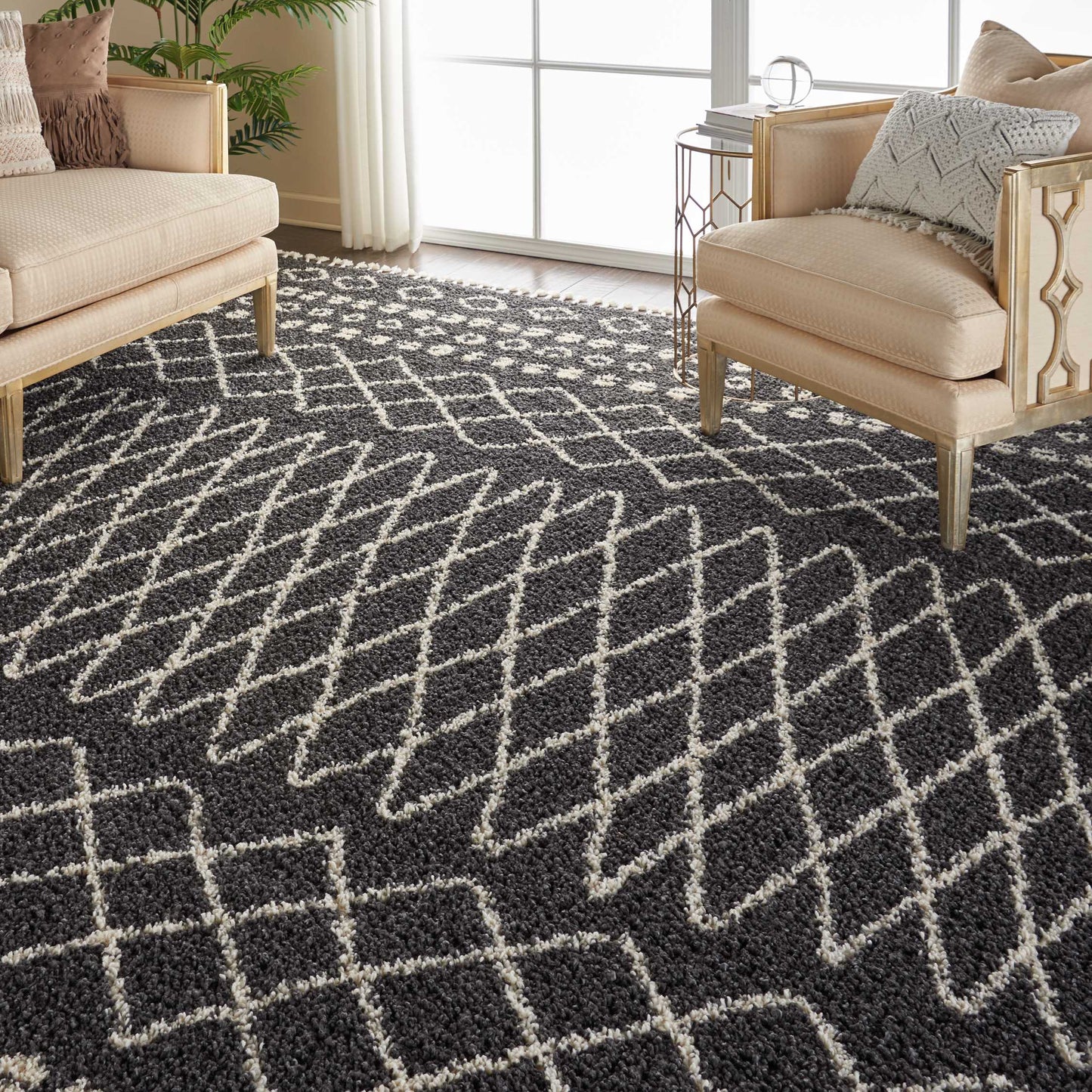 Nourison Home Moroccan Shag  Charcoal  Transitional