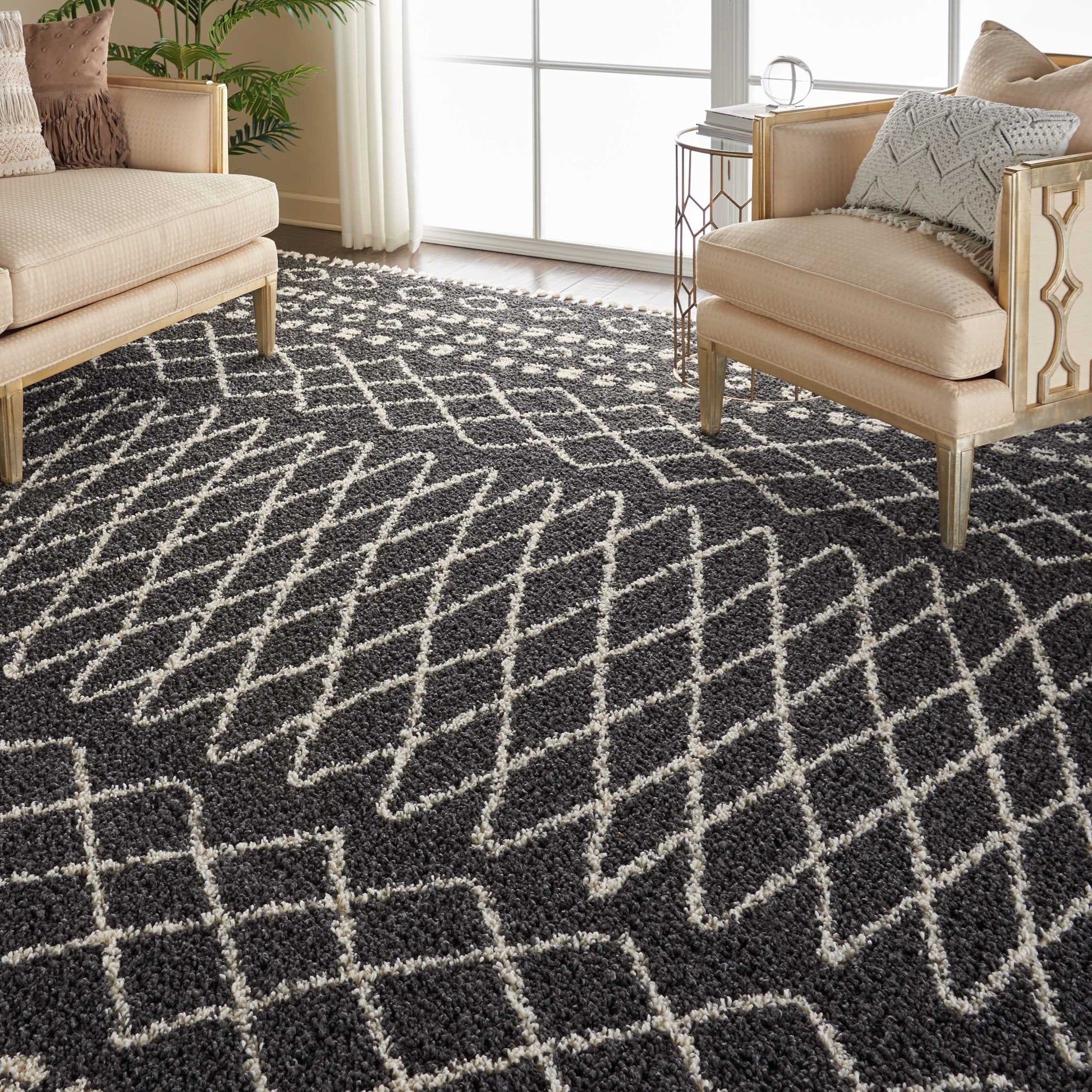 Nourison Home Moroccan Shag  Charcoal  Transitional