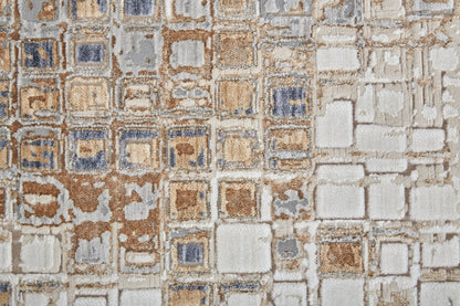 Feizy Laina 39G0F Beige Gray Mosaic Machine Woven Rug - Rugs - Feizy - Atlanta Designer Rugs