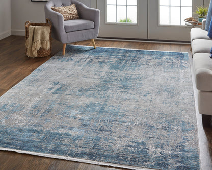 Feizy Cadiz 39FWF Blue Gray Modern/Casual Machine Woven Rug - Rugs - Feizy - Atlanta Designer Rugs