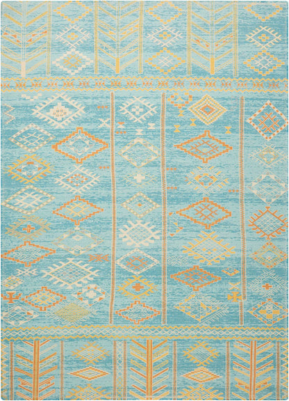 Nourison Home Madera MAD05 Sky Blue Transitional Power-loomed Rug