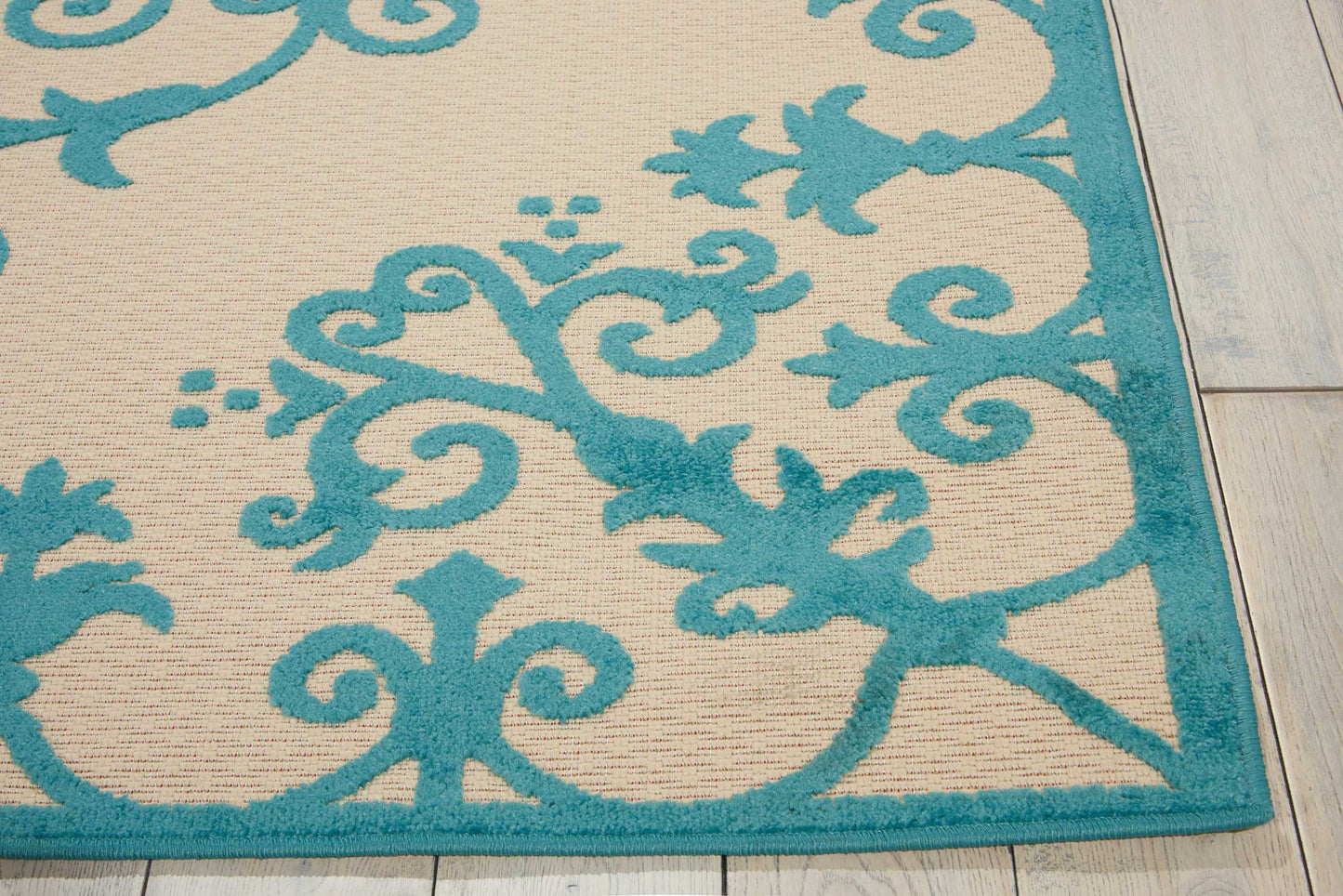 Nourison Home Aloha  Aqua  Contemporary