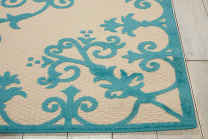 Nourison Home Aloha  Aqua  Contemporary