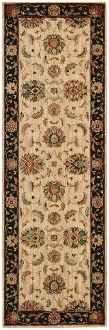 Nourison Home Living Treasures LI04 Ivory Black Traditional Loom-woven Rug