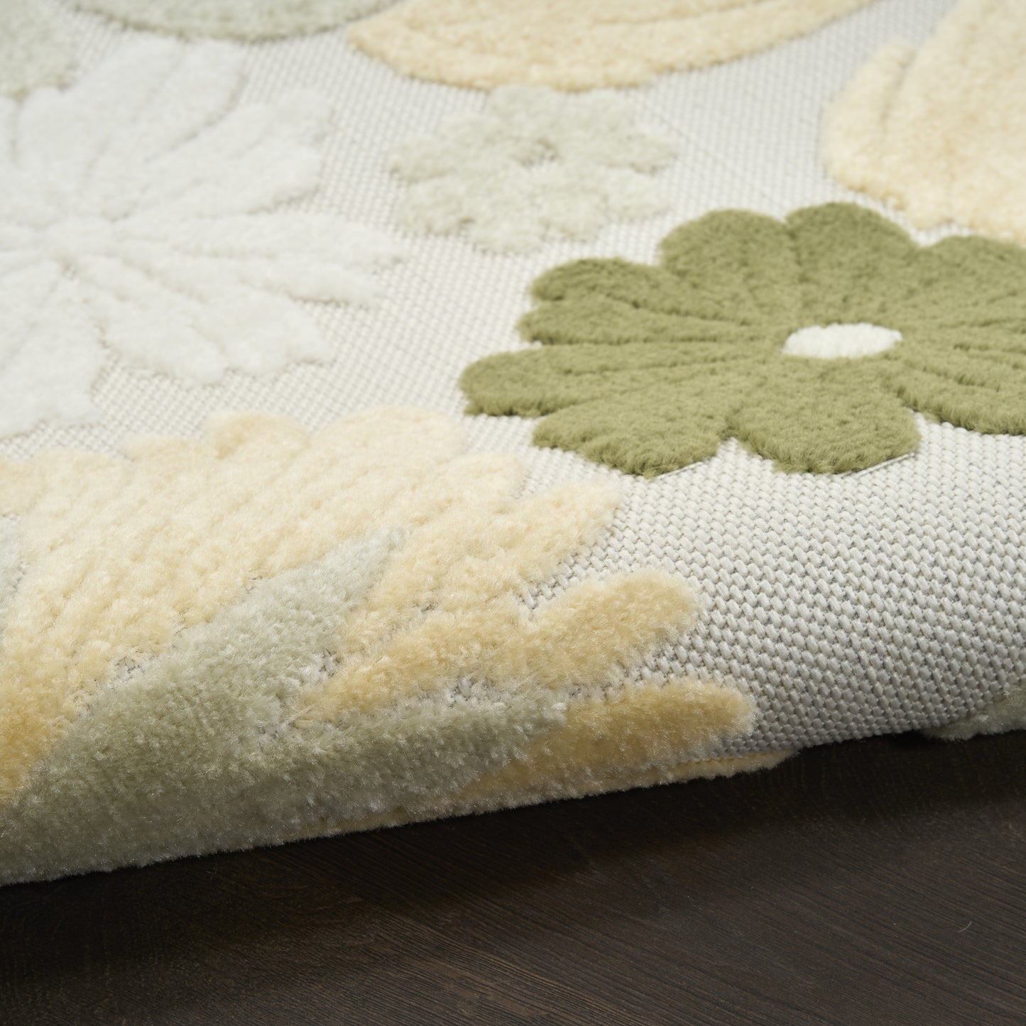 Nourison Home Aloha  Ivory Green  Contemporary