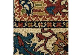 Oriental Weavers ANKARA 1803B Blue Red Traditional Power-Loomed Rug