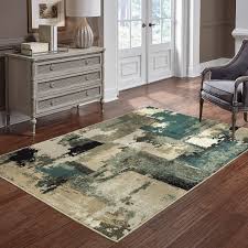 Oriental Weavers Evandale 9854A Beige Blue Contemporary Machinemade Rug