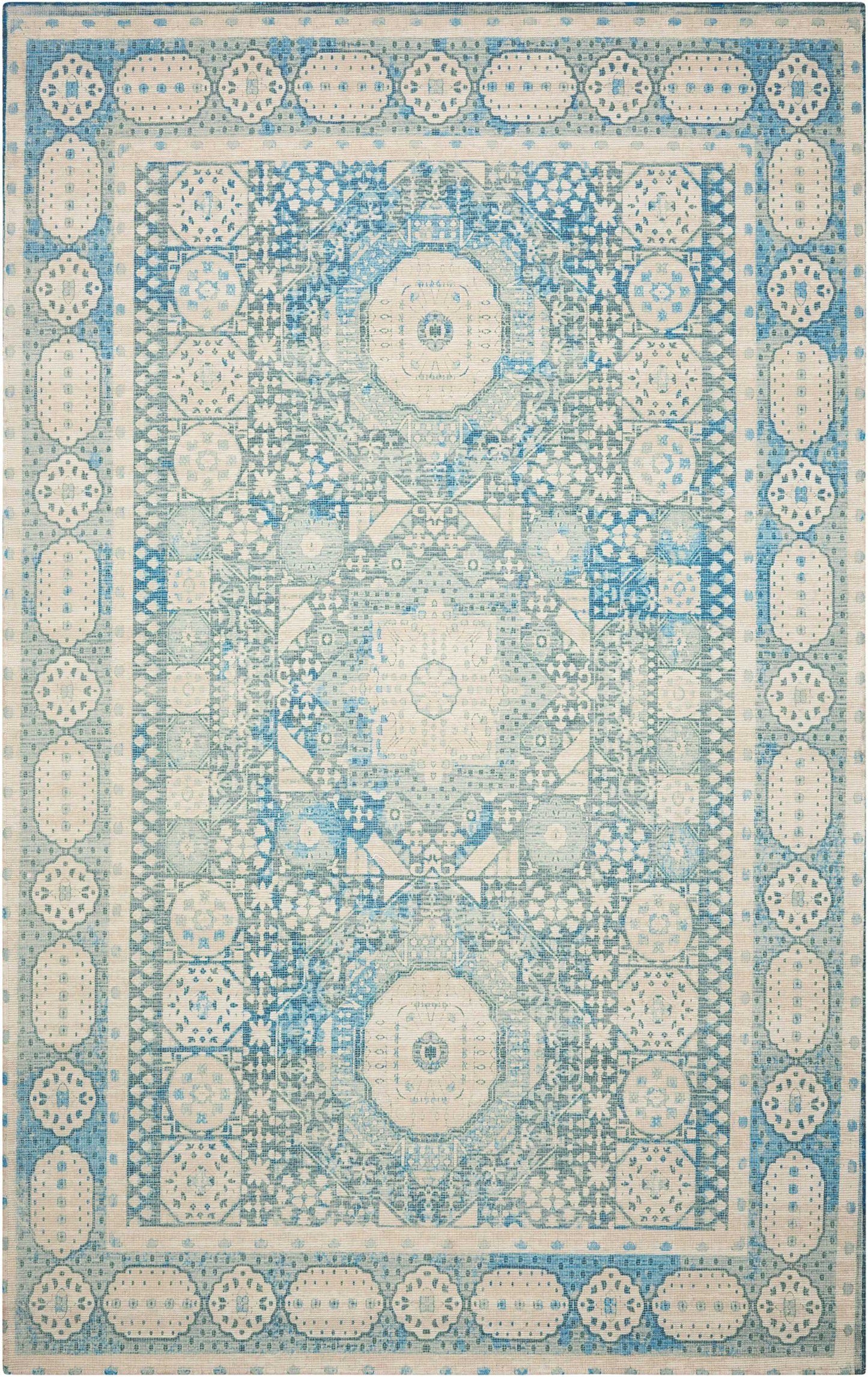 Nourison Home Madera MAD03 Teal Transitional Power-loomed Rug