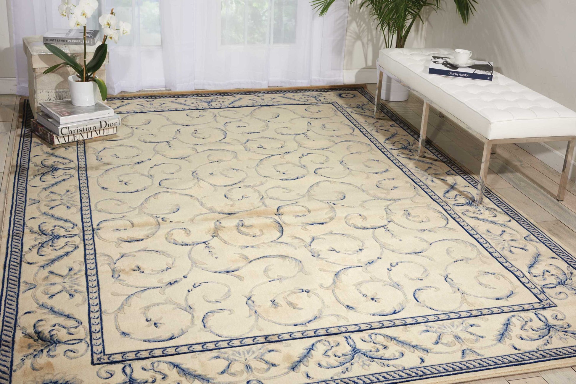Nourison Home Somerset  Ivory Blue  Traditional