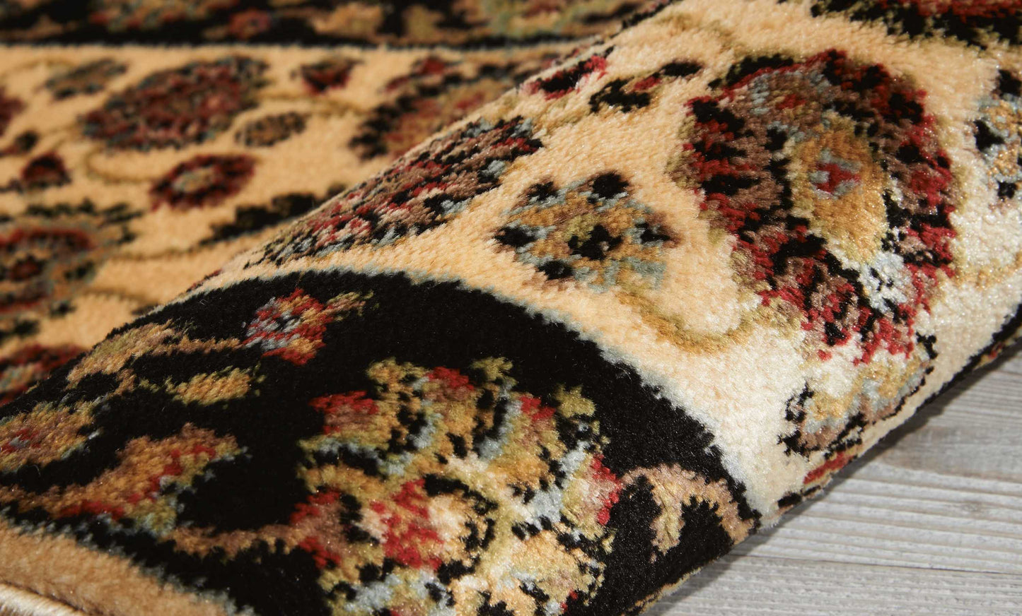 Nourison Home Delano  Ivory Black  Traditional