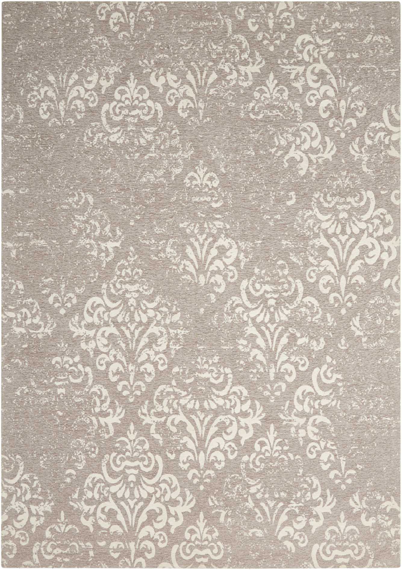 Nourison Home Damask DAS03 Ivory Grey Traditional Power-loomed Rug