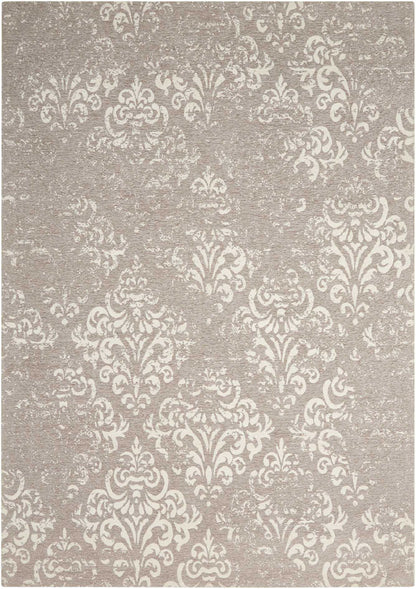 Nourison Home Damask DAS03 Ivory Grey Traditional Power-loomed Rug