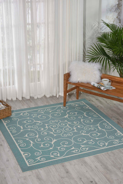 Nourison Home Home & Garden  Light Blue  Transitional