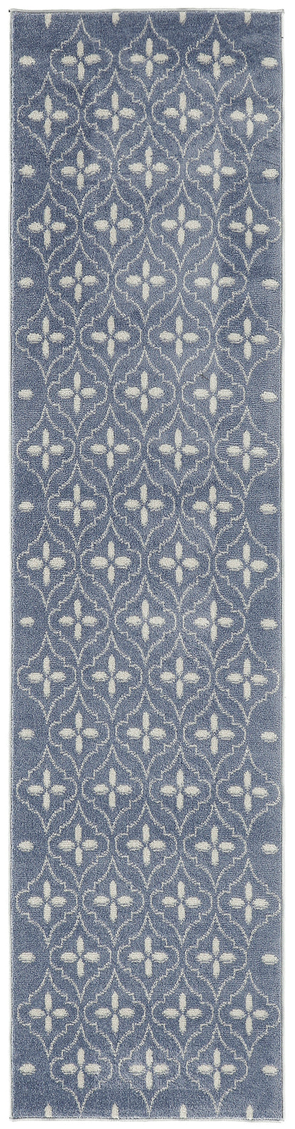 Nourison Home Nourison Essentials NRE04 Blue Ivory Contemporary Power-loomed Rug